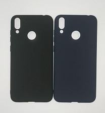 Чехол накладка силиконовая матовая для HUAWEI HONOR 8С цвет синий.