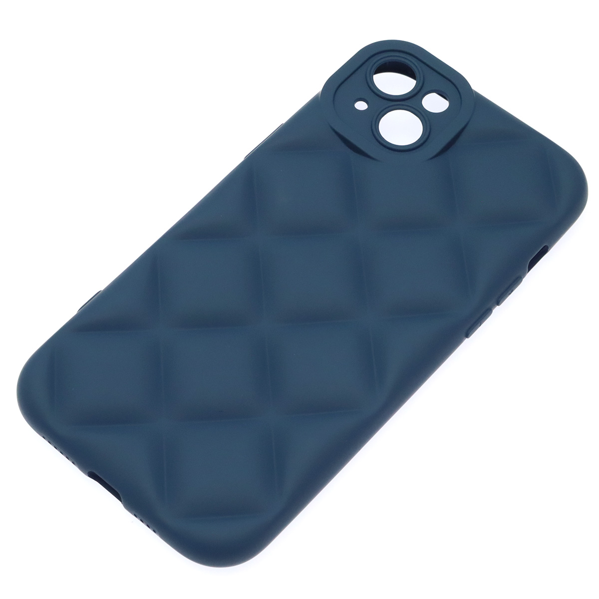 Чехол накладка для APPLE iPhone 14 Plus (6.7"), силикон, 3D ромб, цвет темно синий Чехол накладка для APPLE iPhone 14 Plus (6.7"), силикон, 3D ромб, цвет темно синий