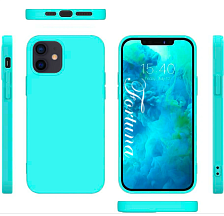 Чехол накладка GPS для APPLE iPhone 12 (6.1"), iPhone 12 Pro (6.1"), силикон, матовый, цвет бирюзовый