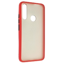 Чехол накладка SKIN SHELL для HUAWEI Honor 9X, P Smart Z, Y9 Prime 2019, силикон, пластик, цвет окантовки красный