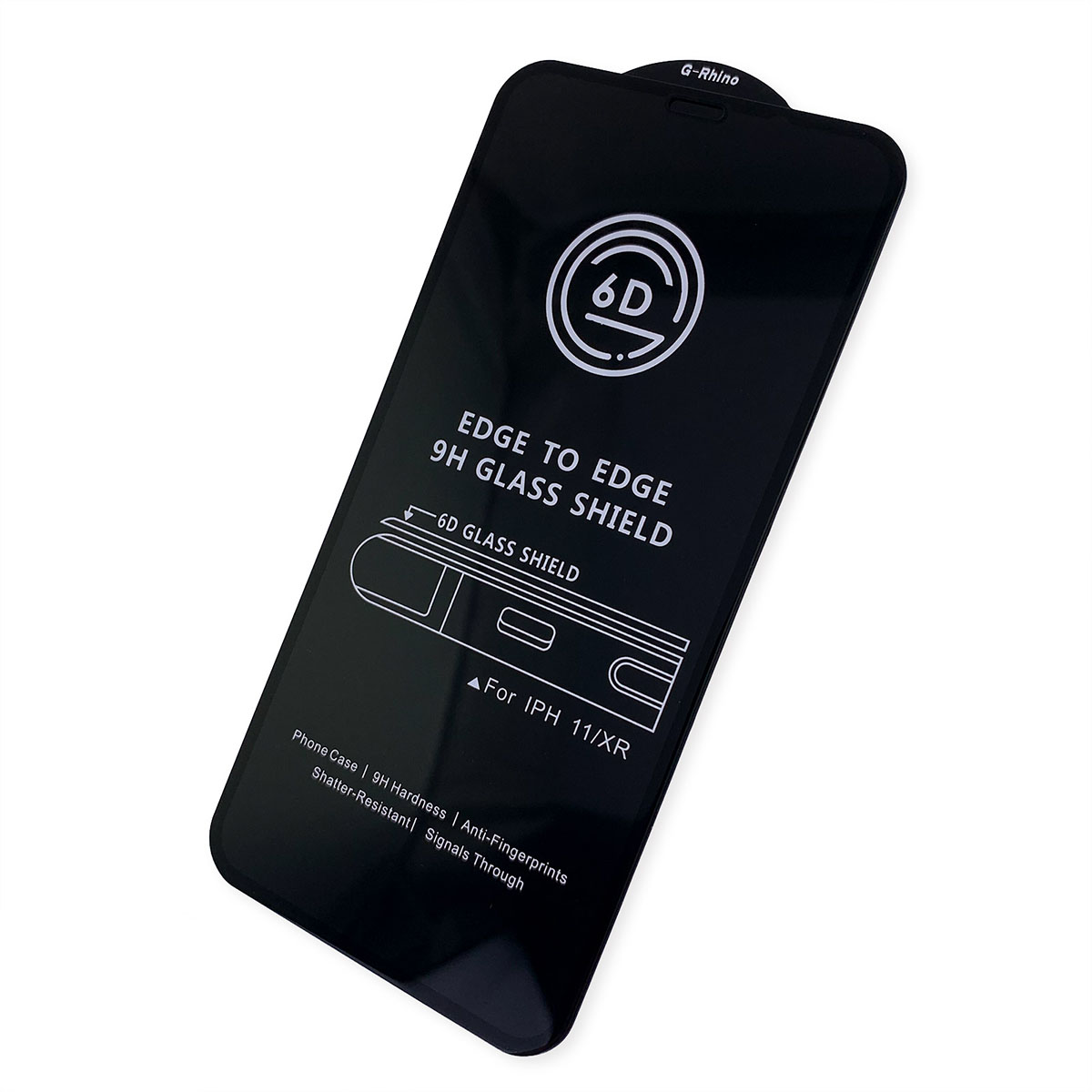 Защитное стекло 6D G-Rhino для APPLE iPhone 11, iPhone XR, цвет окантовки черный
