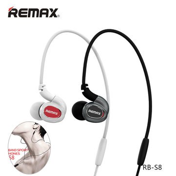 Гарнитура (наушники с микрофоном) беспроводная, REMAX NECKBAND SPORT Bluetooth EARPHONES RB-S8, цвет белый.