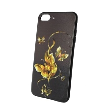 Чехол накладка для APPLE iPhone 7 Plus, силикон, рисунок Золотые бабочки 4.