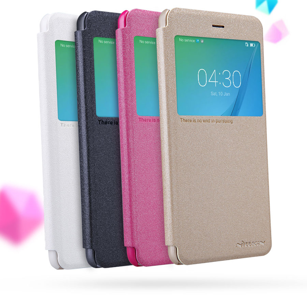 Чехол книжка Nillkin Sparkle для HUAWEI Nova, экокожа, цвет графит.