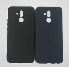 Чехол накладка силиконовая матовая  HUAWEI Mate 20 Lite цвет синий.