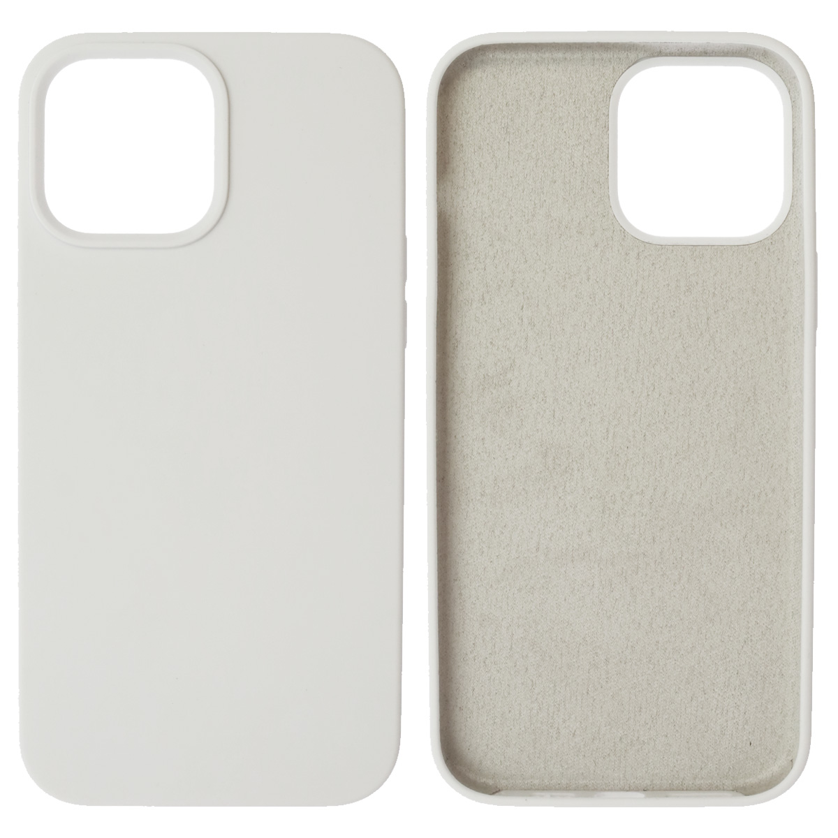 Чехол накладка Silicon Case для APPLE iPhone 13 Pro Max (6.7), силикон, бархат, цвет белый