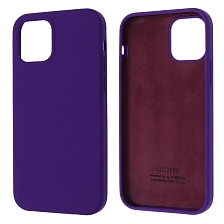 Чехол накладка Silicon Case для APPLE iPhone 12, iPhone 12 Pro, силикон, бархат, цвет фиолетовый