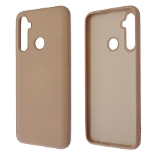 Чехол накладка NANO для Realme C3, силикон, бархат, матовый, цвет розовый песок