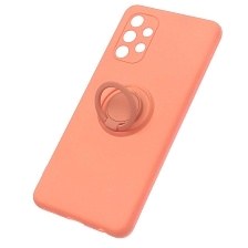 Чехол накладка для SAMSUNG Galaxy A32 4G (SM-A325F), силикон, кольцо держатель, цвет персиковый