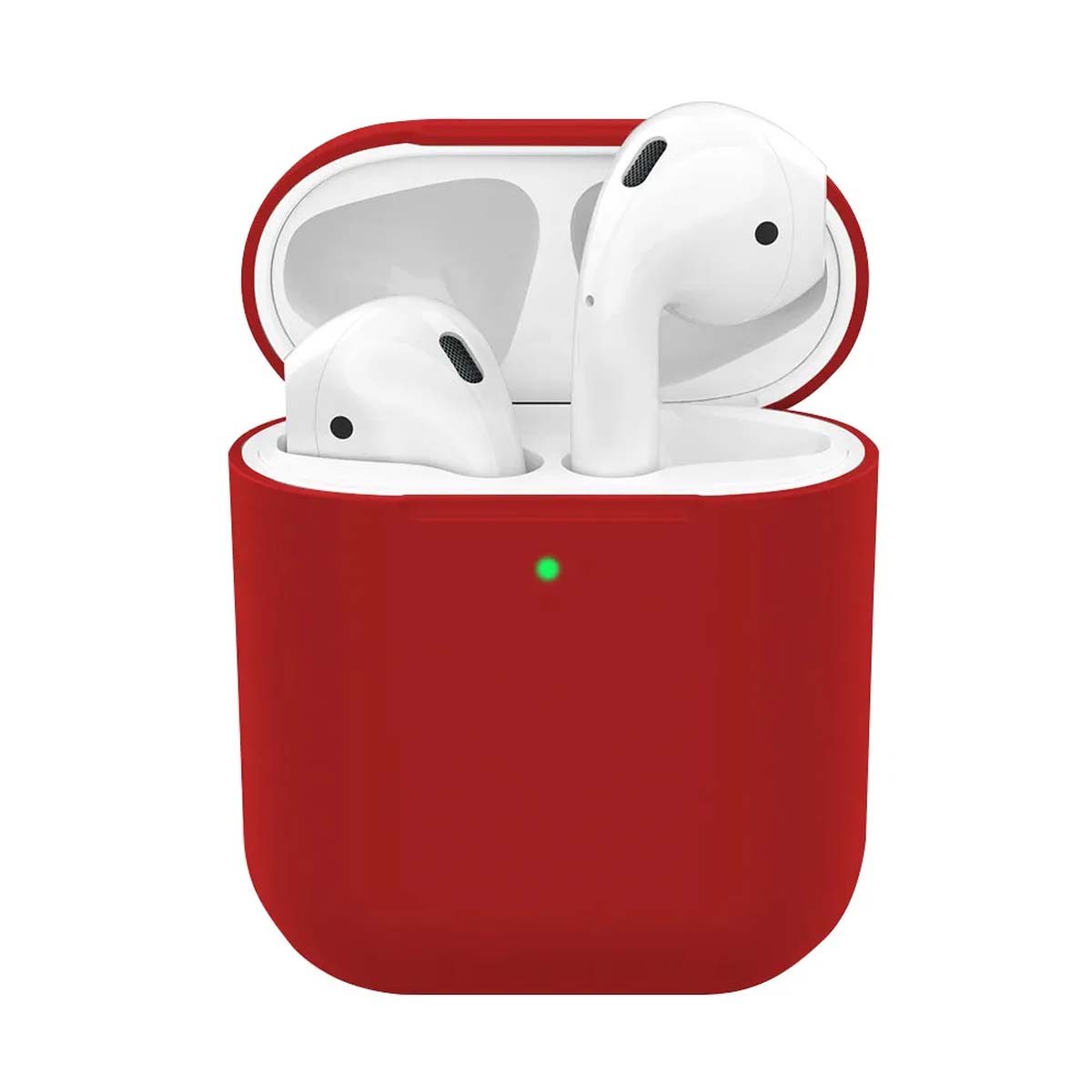 Чехол Silicon Case Slim для беспроводных наушников APPLE AirPods 1, AirPods 2, силикон, цвет гранат