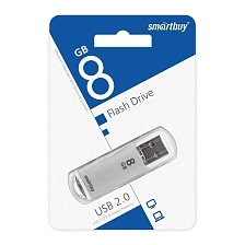 Флешка USB 2.0 8GB SMARTBUY V-Cut, цвет серебристый