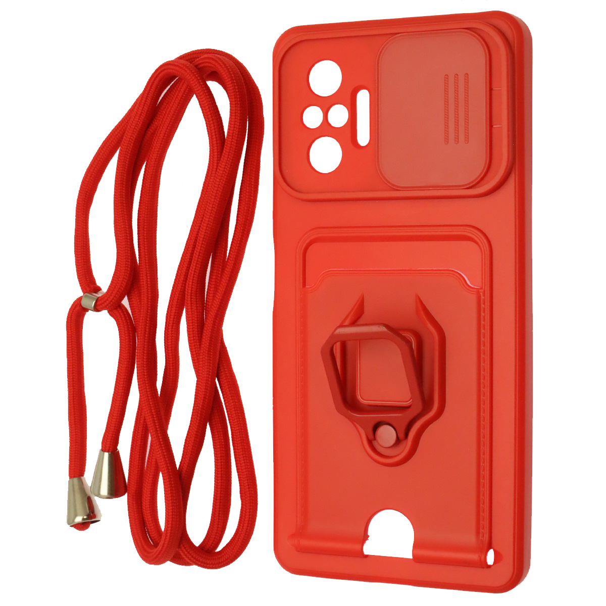 Чехол накладка MULTI FUNCTION 4 в 1 для XIAOMI Redmi Note 10 Pro, цвет красный