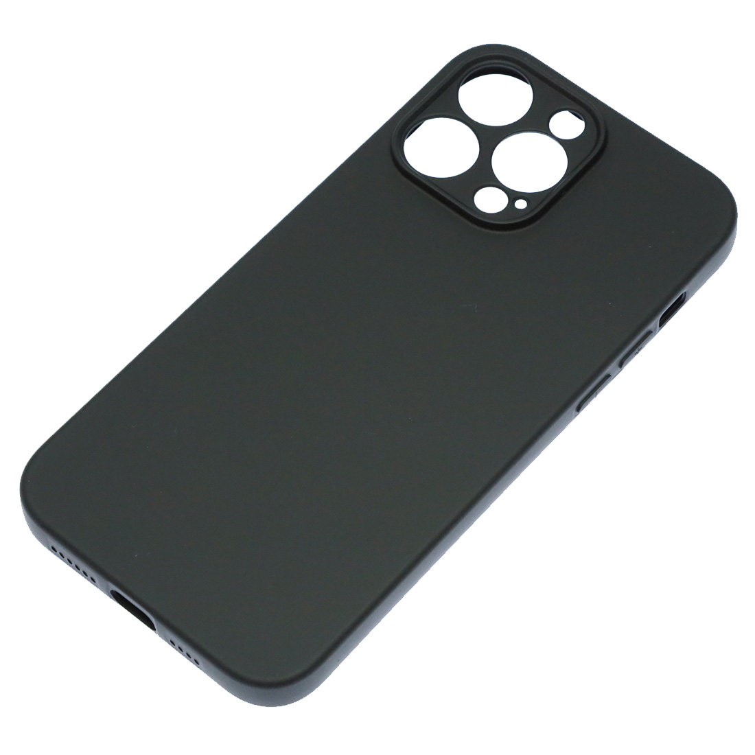 Чехол накладка NANO для APPLE iPhone 14 Pro Max, защита камеры, силикон, бархат, цвет черный