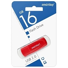 Флешка SMARTBUY Scout, USB 2.0, 16GB, цвет красный