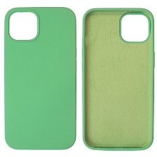 Чехол накладка Silicon Case для APPLE iPhone 13 (6.1), силикон, бархат, цвет мятный