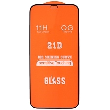 Защитное стекло 21D для APPLE iPhone 12 mini (5.4"), цвет окантовки черный