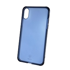 Чехол накладка BASEUS для APPLE iPhone X, силикон, глянец, цвет прозрачно синий. Чехол накладка BASEUS для APPLE iPhone X, силикон, глянец, цвет прозрачно синий.