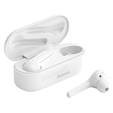 Гарнитура (наушники с микрофоном) беспроводная, BASEUS NGW07-02 Encok True Wireless Earphones W07 Bluetooth 5.0 TWS, цвет белый.