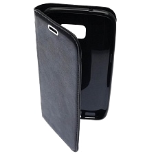 Чехол книжка для SAMSUNG Galaxy S7 (SM-G930), визитница, цвет черный