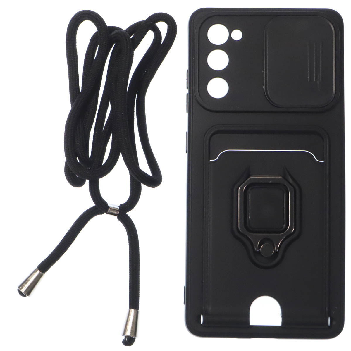 Чехол накладка MULTI FUNCTION 4 в 1 для SAMSUNG Galaxy S20 FE (SM-G780), цвет черный