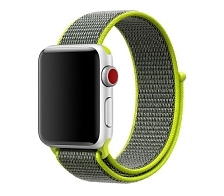 Ремешок для часов Apple Watch (42-44 мм), нейлон, цвет желто-зеленый