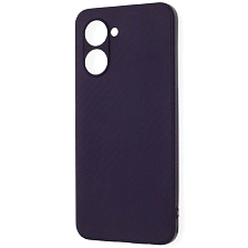 Чехол накладка для Realme C33, силикон, карбон, цвет фиолетовый Чехол накладка для Realme C33, силикон, карбон, цвет фиолетовый