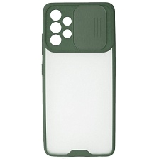 Чехол накладка LIFE TIME для SAMSUNG Galaxy A32 4G (SM-A325F), силикон, пластик, матовый, со шторкой для защиты задней камеры, цвет окантовки хвойный