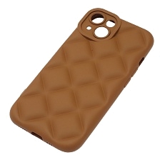 Чехол накладка для APPLE iPhone 14 (6.1"), силикон, 3D ромб, цвет коричневый