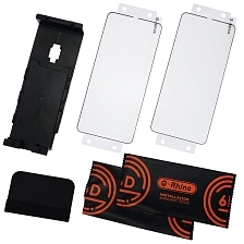 Акриловая пленка G-Rhino для SAMSUNG Galaxy S21 Ultra (SM-G998), комплект из двух штук, цвет окантовки черный
