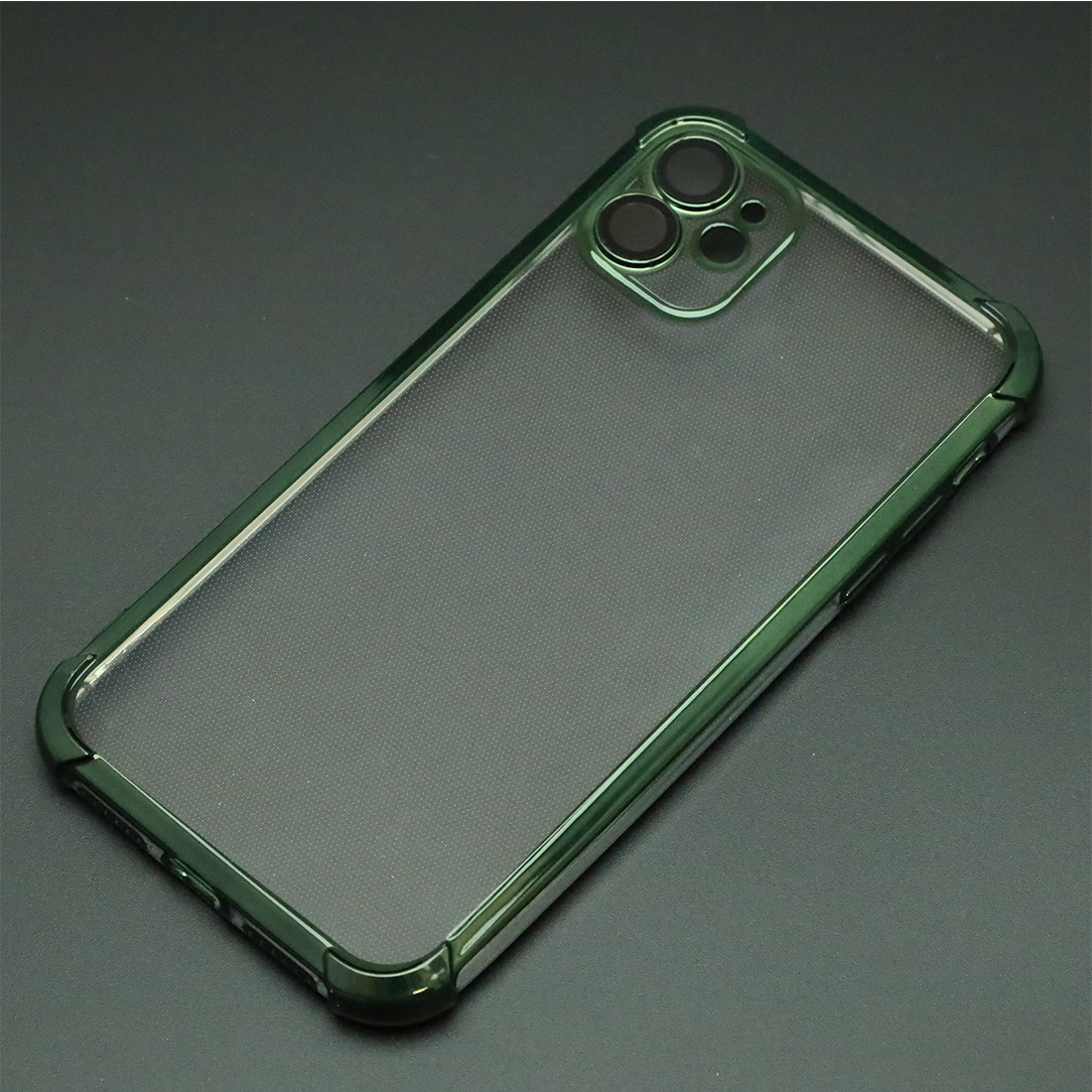 Чехол накладка для APPLE iPhone 11, силикон, защита камеры, цвет окантовки темно зеленый