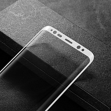 Защитное стекло 4D для Samsung S8 /картон.упак./ белый.