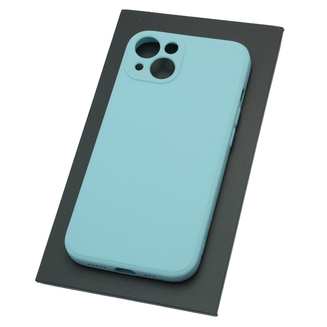 Чехол накладка для APPLE iPhone 13, силикон, бархат, цвет светло голубой