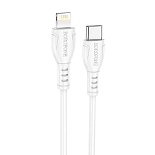 Кабель BOROFONE BX51 Triumph USB Type C на Lightning 8 pin, 12W, длина 1 метр, цвет белый