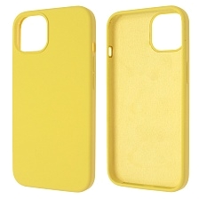 Чехол накладка Silicon Case для APPLE iPhone 13 (6.1), силикон, бархат, цвет желтый