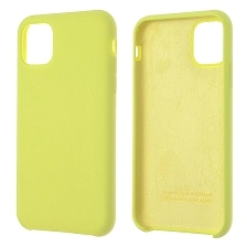 Чехол накладка Silicon Case для APPLE iPhone 11, силикон, бархат, цвет желтый