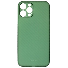 Чехол накладка K-DOO для APPLE iPhone 12 Pro Max (6.7), силикон, карбон, цвет темно зеленый