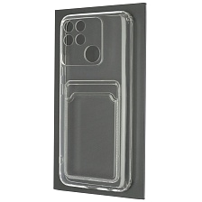 Чехол накладка CARD CASE для Realme Narzo 50A, силикон, отдел для карт, цвет прозрачный Чехол накладка CARD CASE для Realme Narzo 50A, силикон, отдел для карт, цвет прозрачный