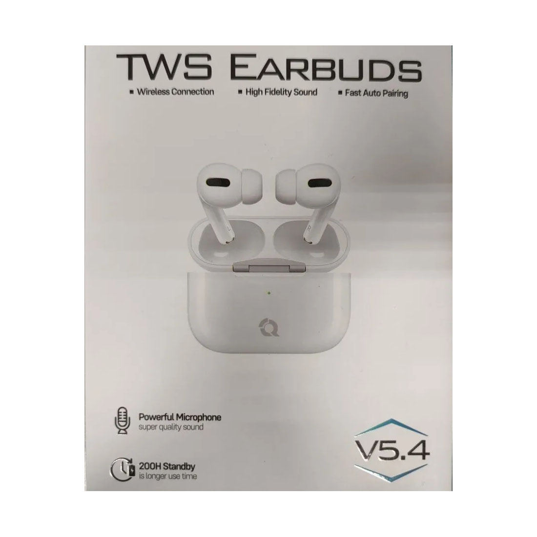 Гарнитура (наушники с микрофоном) беспроводная, QAYAN QTWS-153, чехол с карабином, цвет белый