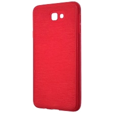 Чехол накладка для SAMSUNG Galaxy J7 Prime (SM-G610), силикон, текстура, цвет красный