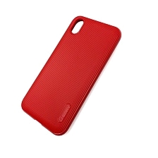 Чехол накладка Cherry для HUAWEI Honor Y5, Honor 8S 2019, силикон, полоски, цвет темно красный.