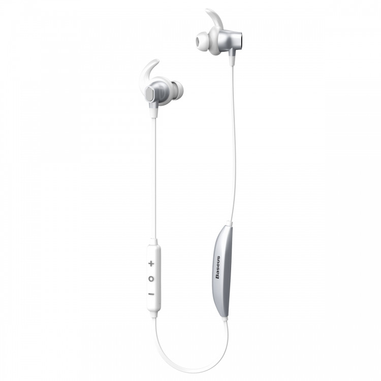 Гарнитура (наушники с микрофоном) беспроводная, Baseus Encok Bluetooth Earphone S03, цвет серебристо белый.