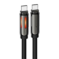 Кабель HOCO U136 Prize USB Type C на USB Type C, 60W, RGB подсветка, длина 1.2 метра, цвет черный Кабель HOCO U136 Prize USB Type C на USB Type C, 60W, RGB подсветка, длина 1.2 метра, цвет черный