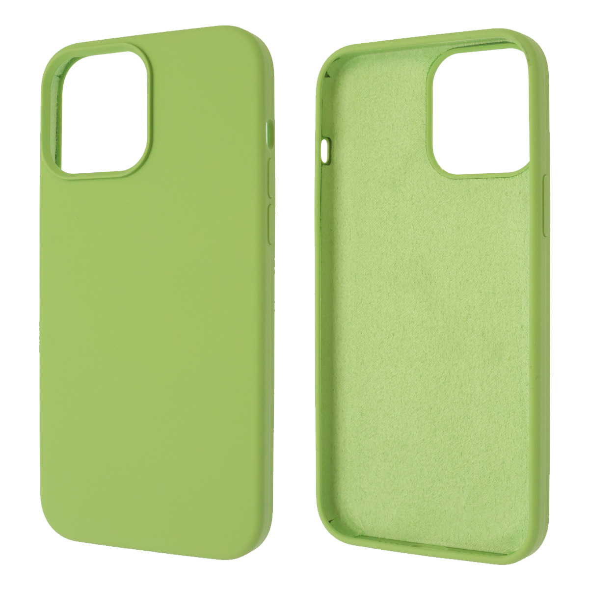 Чехол накладка Silicon Case для APPLE iPhone 13 Pro Max (6.7), силикон, бархат, цвет фисташковый