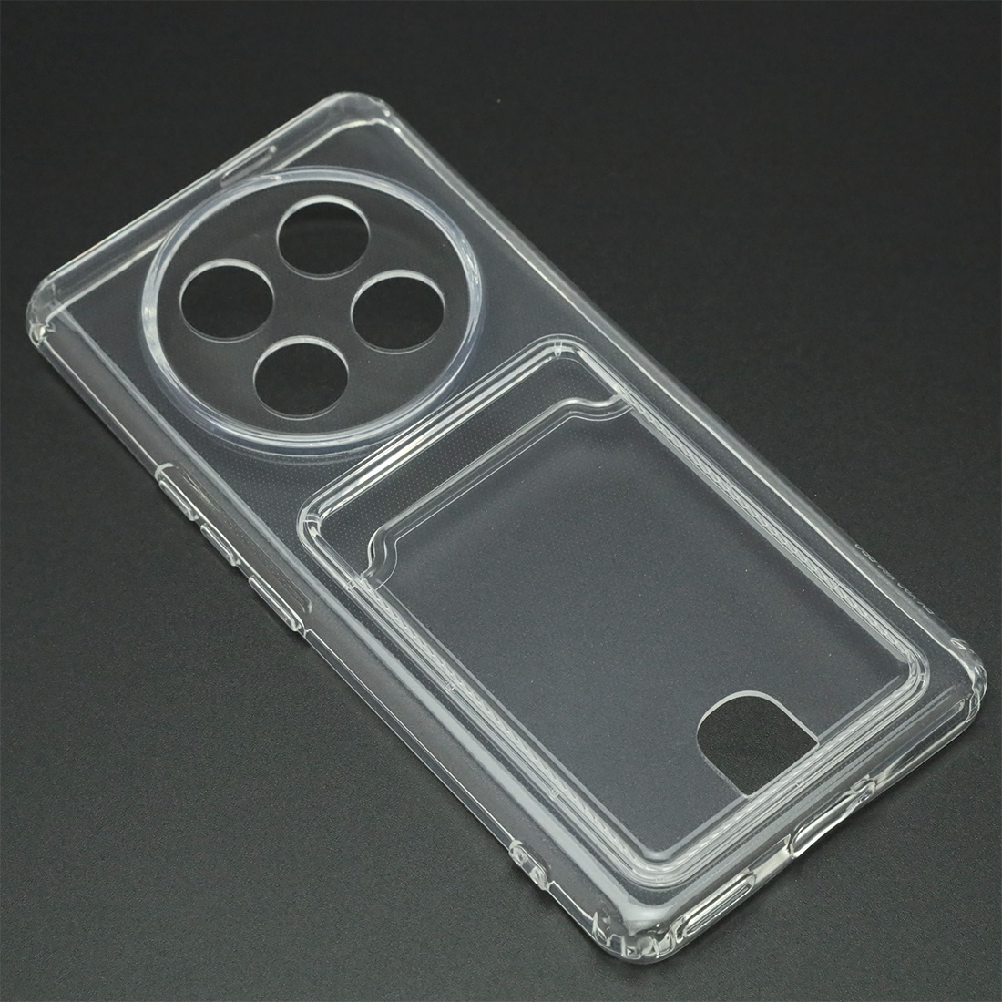 Чехол накладка CARD CASE для Honor X9c, защита камеры, силикон, отдел для карт, цвет прозрачный