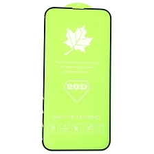 Защитное стекло 20D для APPLE iPhone 13 (6.1"), iPhone 13 Pro (6.1"), iPhone 14 (6.1"), iPhone 16e (6.1"), цвет окантовки черный