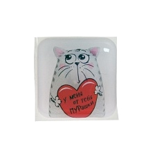 Стикер наклейка 3D для телефона, чехла, рисунок Кошка с сердцем, у меня от тебя мурашки