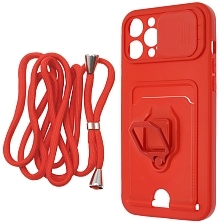 Чехол накладка MULTI FUNCTION 4 в 1 для APPLE iPhone 12 Pro MAX (6.7), цвет красный