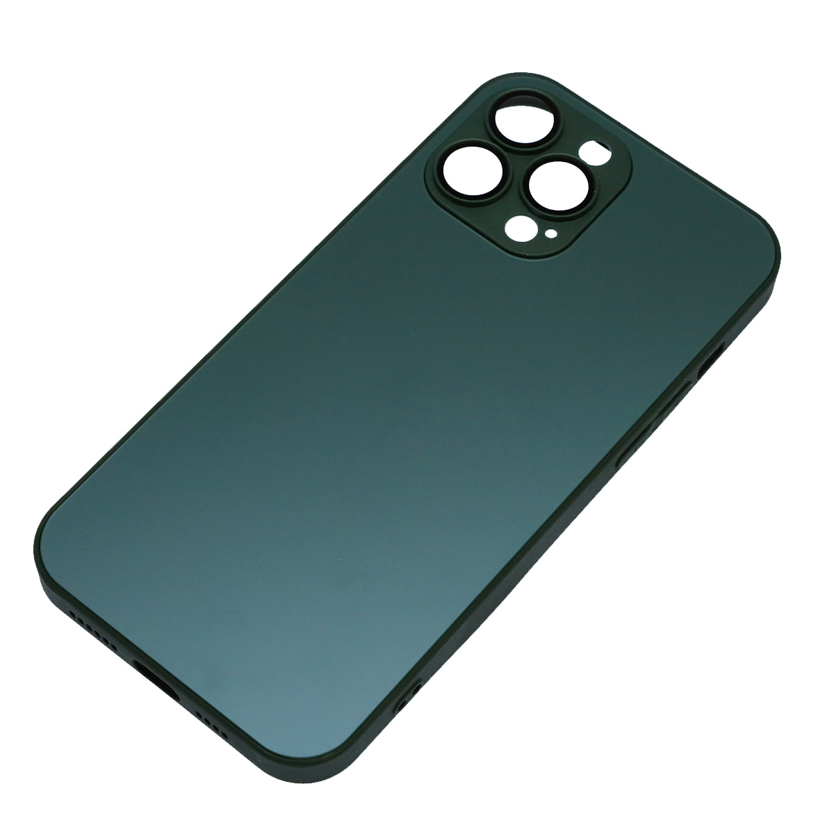 Чехол накладка AG Glass case с поддержкой MagSafe для APPLE iPhone 13 Pro Max, силикон, защита камеры, цвет хвойный