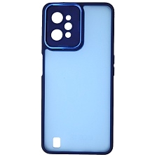 Чехол накладка KING для Realme C31, силикон, пластик, защита камеры, цвет окантовки темно синий