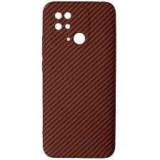 Чехол накладка KING для XIAOMI Redmi 10C, POCO C40, силикон, бархат, карбон, цвет красный